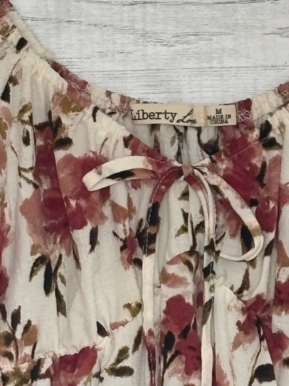 NWT Liberty Love Floral Mini Dress Puff Sleeve Cottagecore Size Medium - Picture 4 of 7
